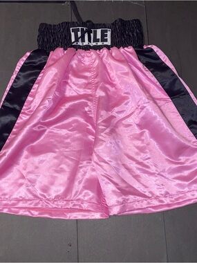 Title Boxing Women's Large Pink Boxing Shorts with Black Trim